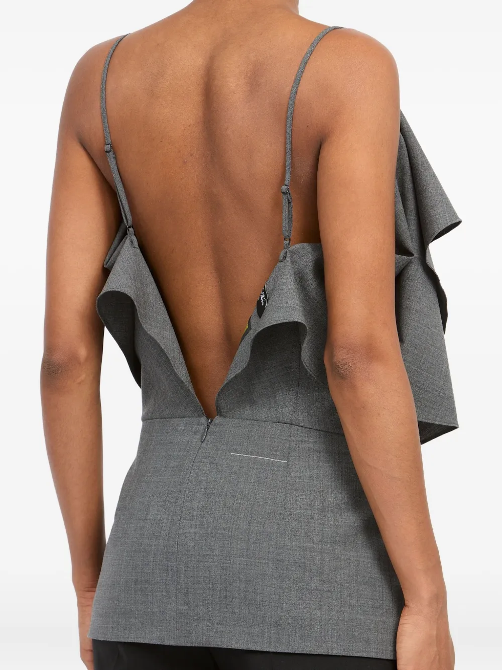 MM6 Maison Margiela Top van wolblend met omslag Grijs