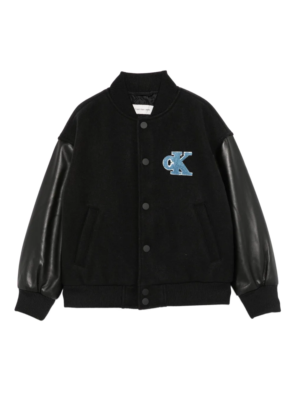 Calvin Klein Kids logo-appliqué bomber jacket - Nero