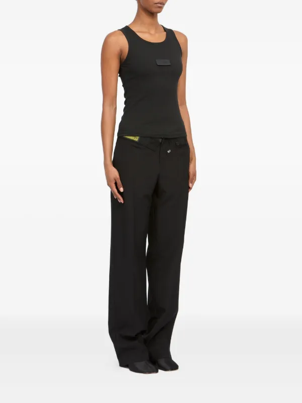 MM6 Maison Margiela Ribbed Jersey Tank Top | Black | FARFETCH