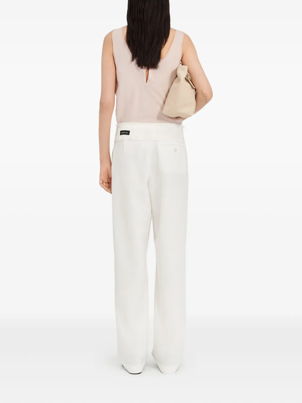MM6 Maison Margiela Pantalon met asymmetrische sluiting Wit