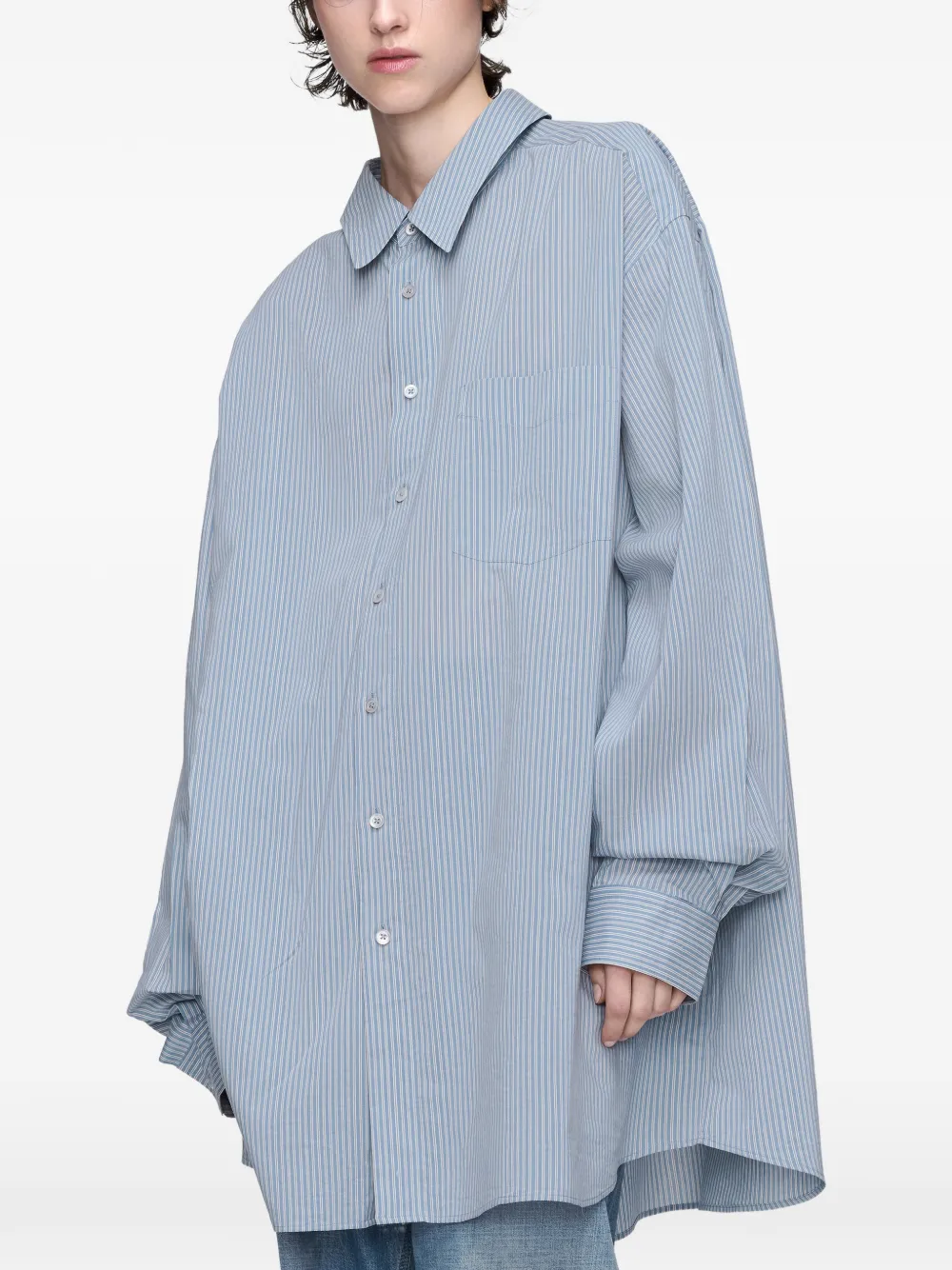 Maison Margiela Gestreept blouse met lange mouwen Blauw
