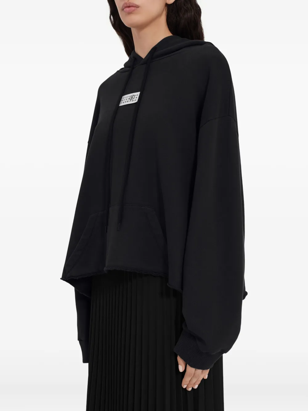 MM6 Maison Margiela Hoodie met gerafelde zoom Zwart