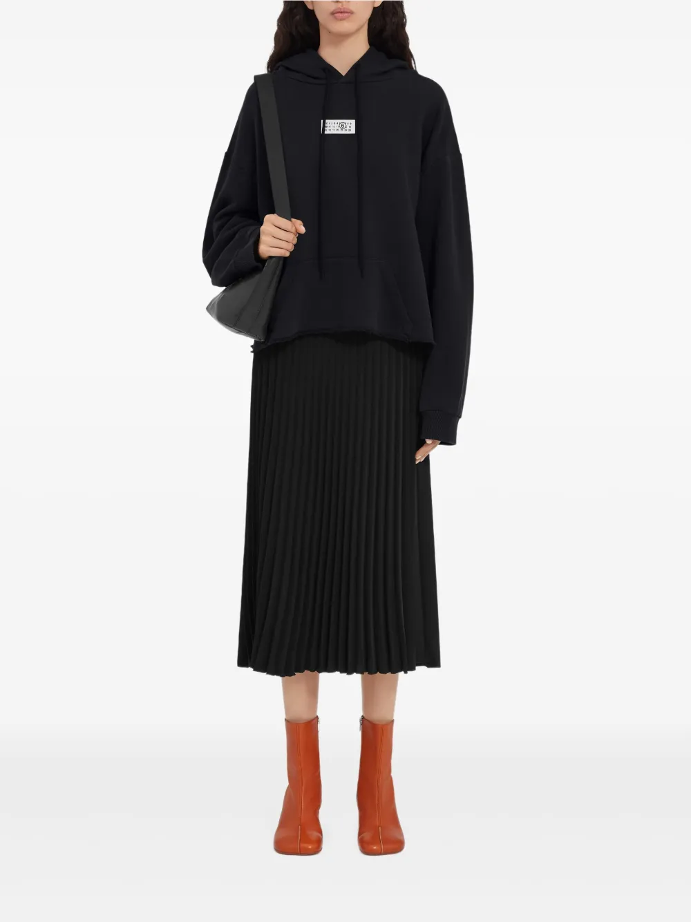 MM6 Maison Margiela Hoodie met gerafelde zoom - Zwart