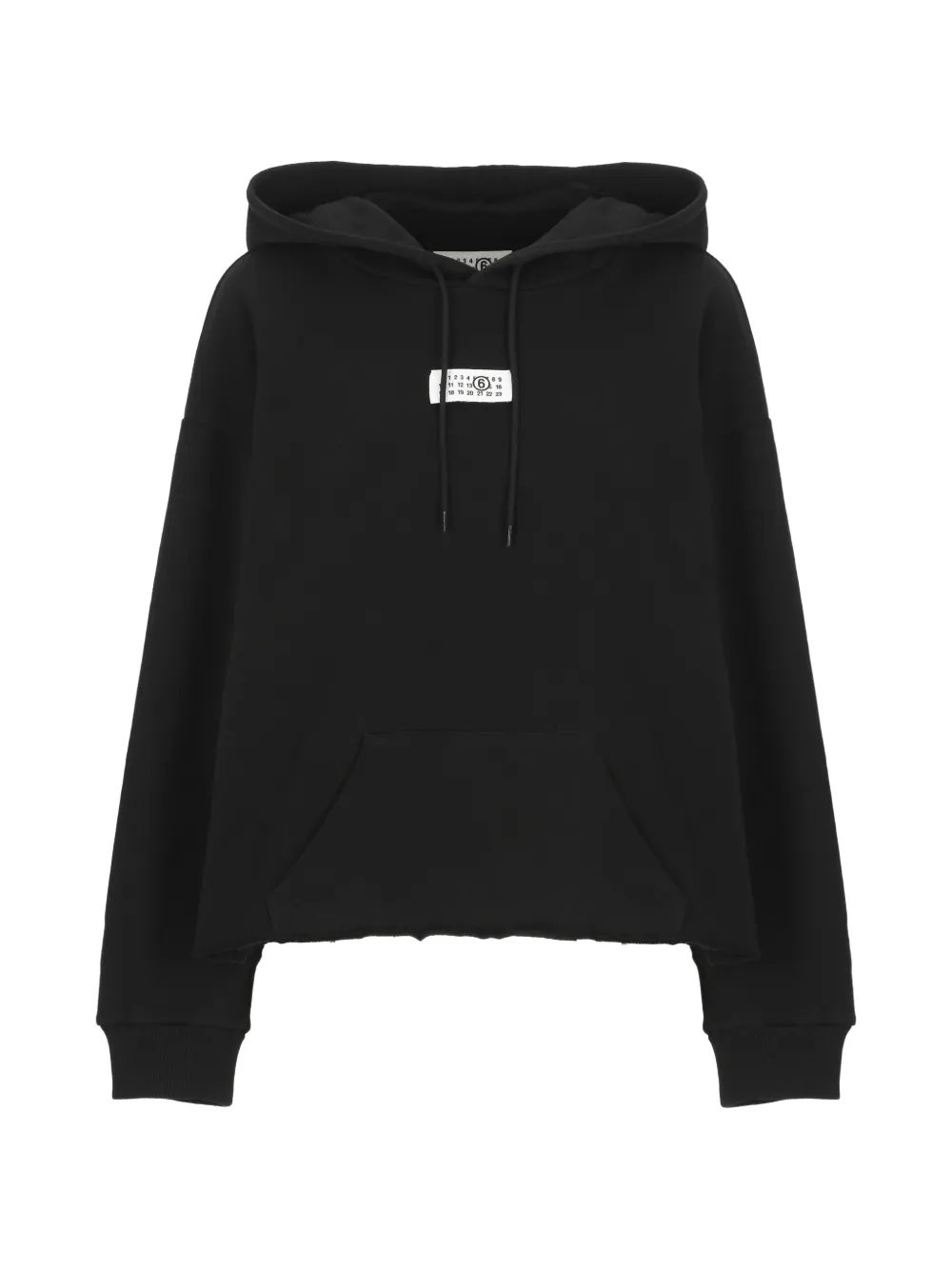 MM6 Maison Margiela Felpa con cappuccio e orlo a taglio vivo - Nero