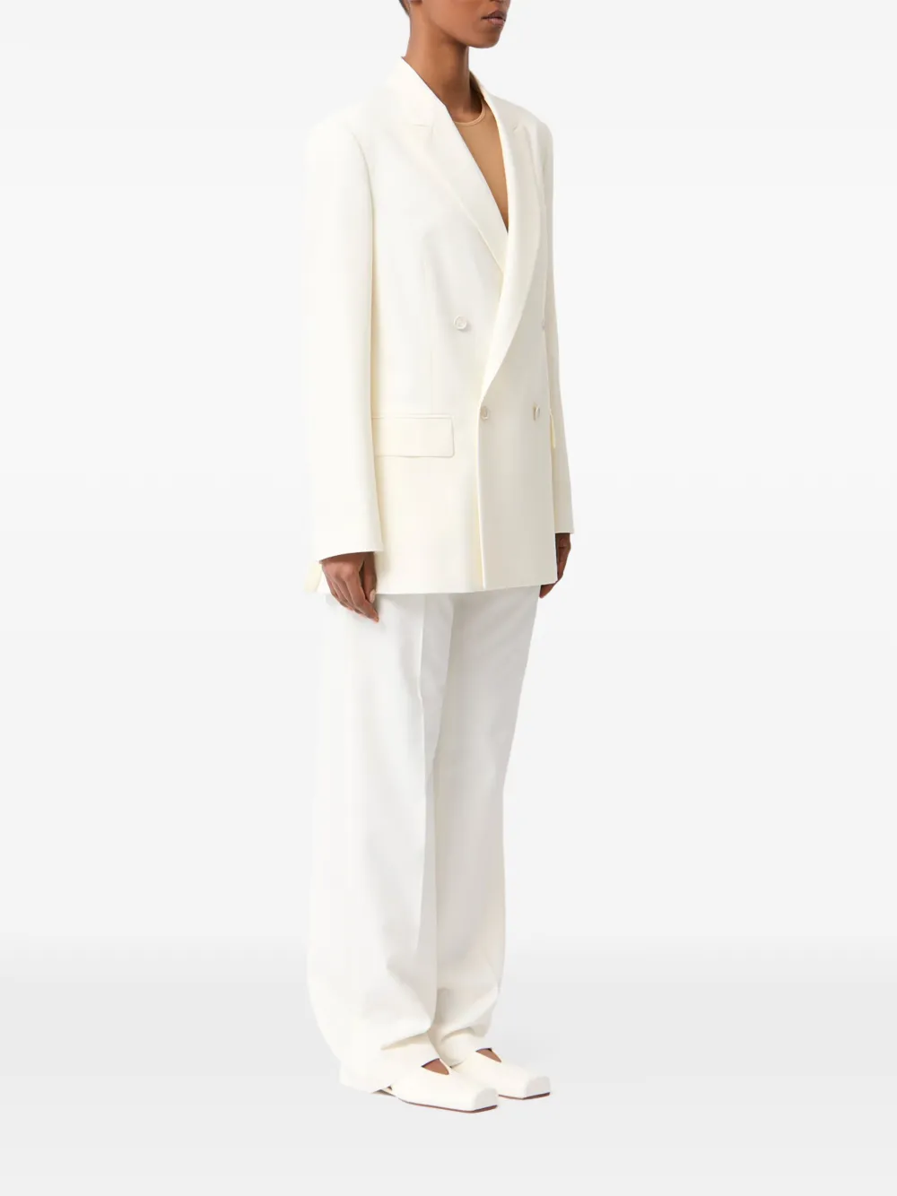  Mm6 Maison Margiela Double-breasted Jacket - Neutrals 