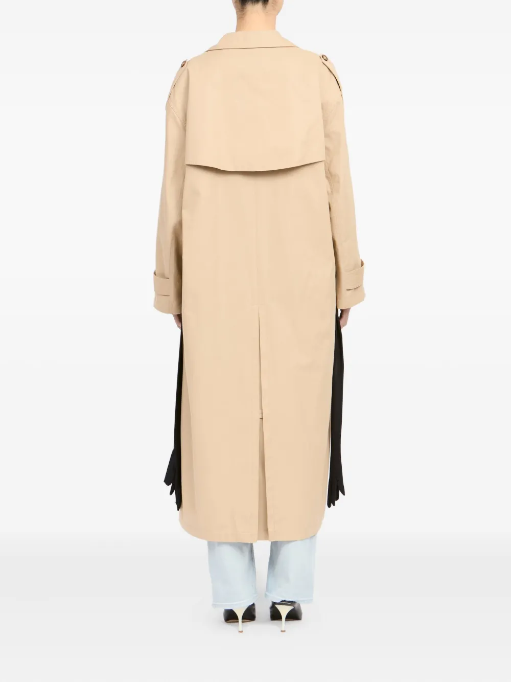 MM6 Maison Margiela Katoenen trenchcoat met handschoenen Beige