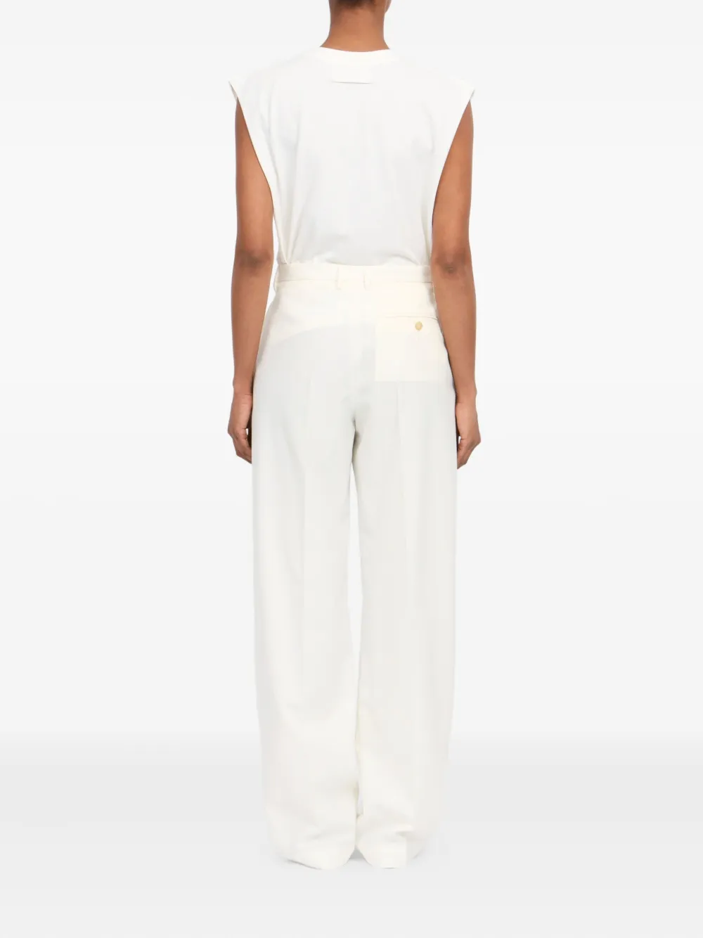 Mm6 Maison Margiela Pleated Tailored Trousers In White