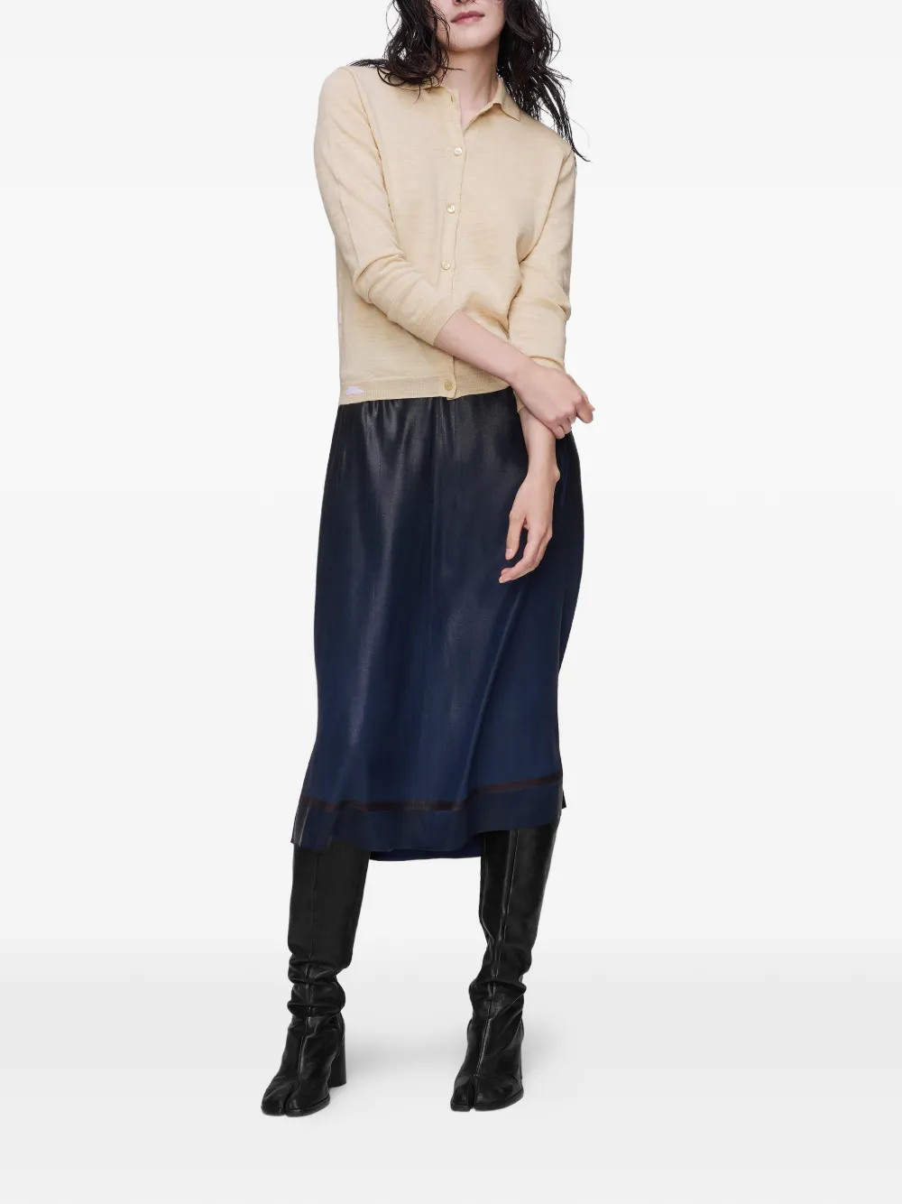  Maison Margiela Fine-knit Cardigan - Neutrals 