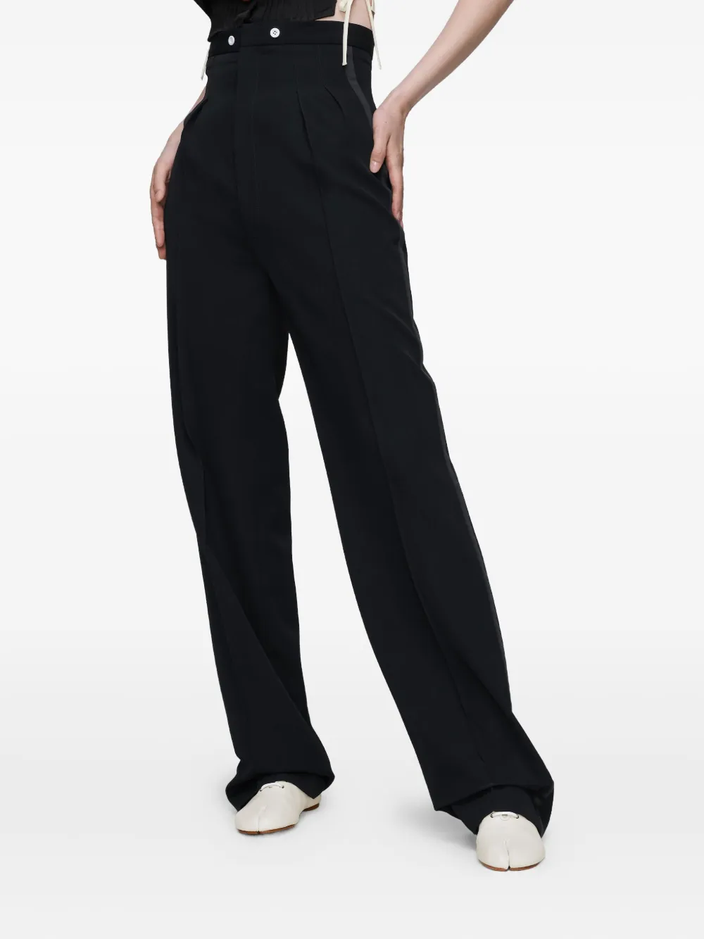 Maison Margiela Stripe Tailored Trousers In Black