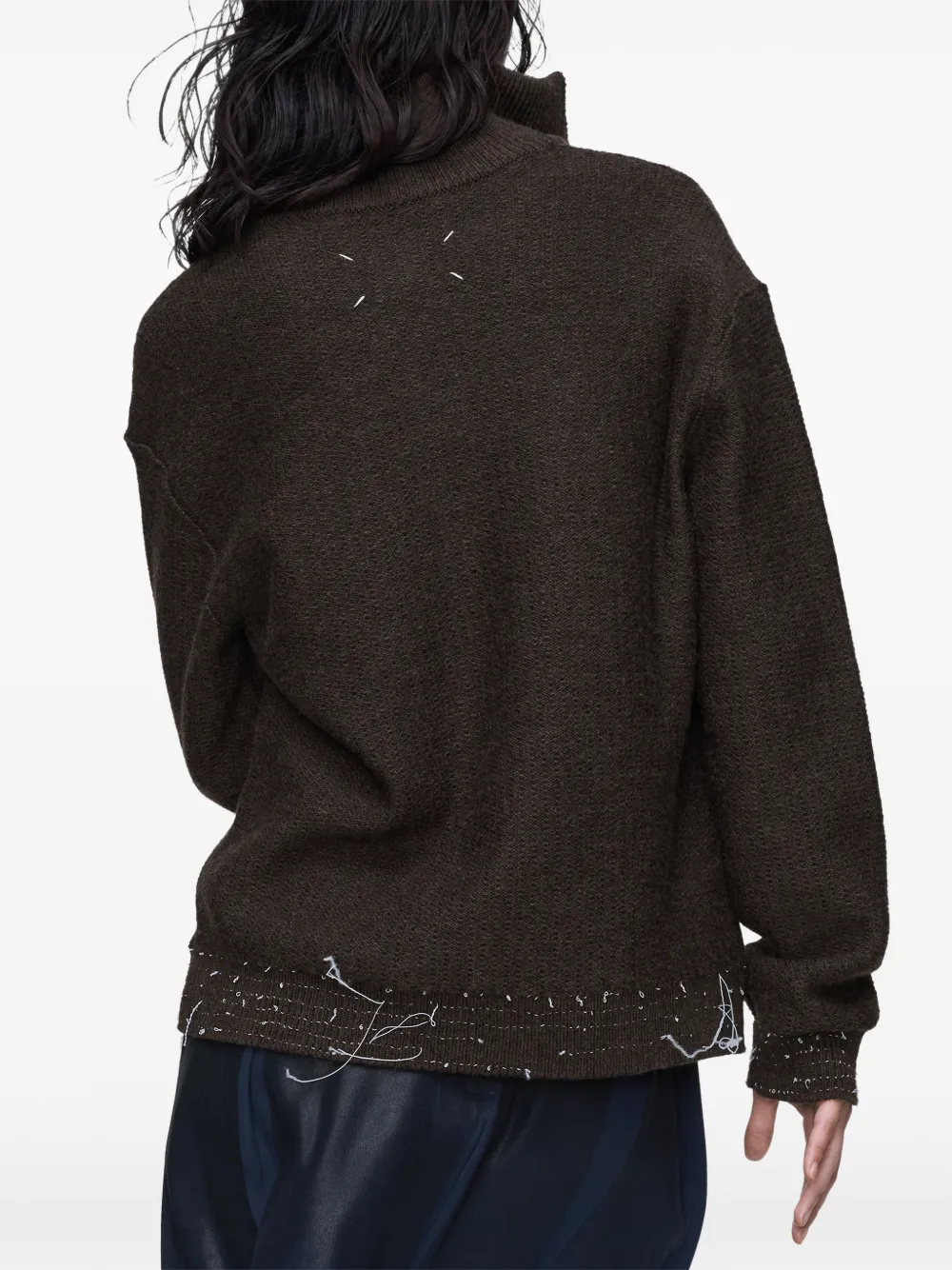 Maison Margiela Gerafelde trui met rits Bruin