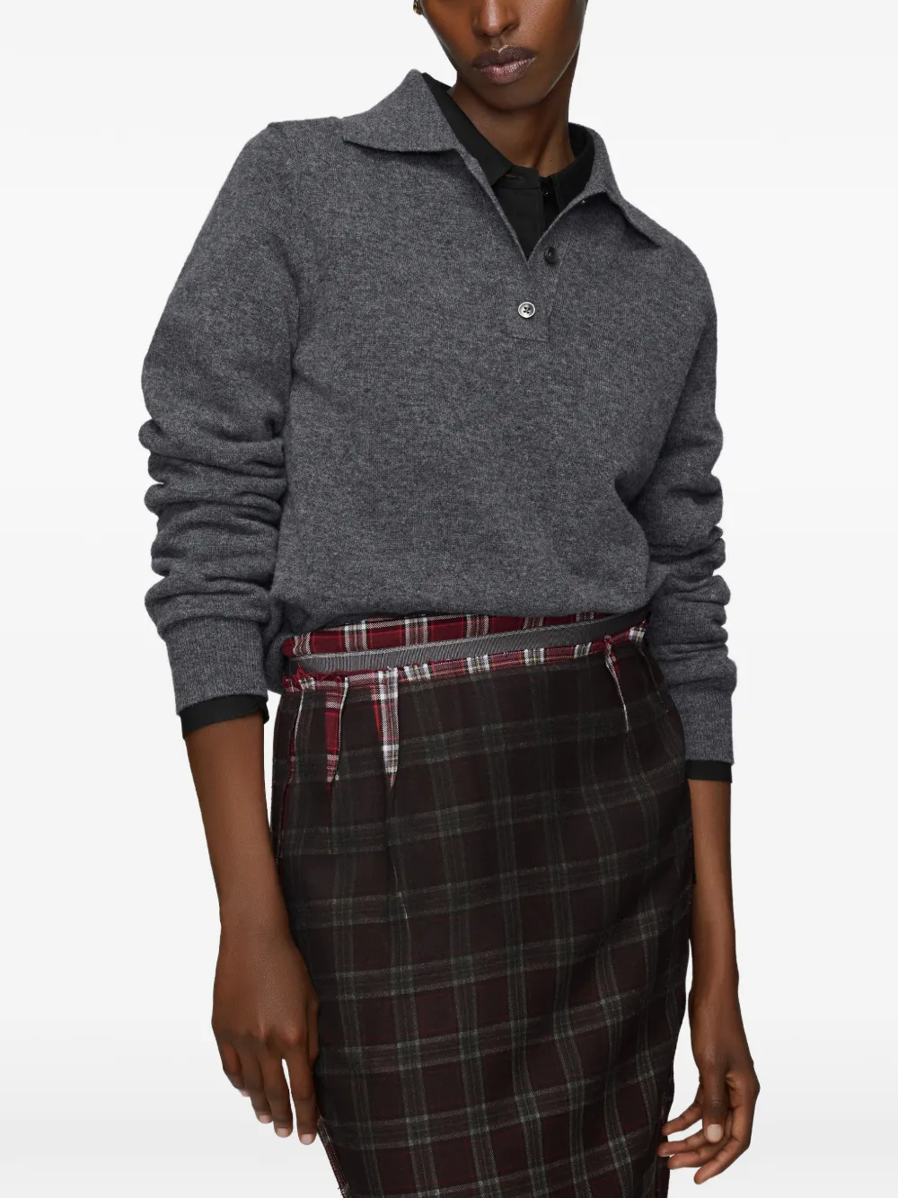 Maison Margiela Buttoned Collar Waistcoat In Gray