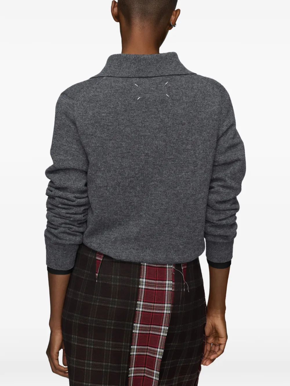 Maison Margiela Buttoned Collar Waistcoat In Gray