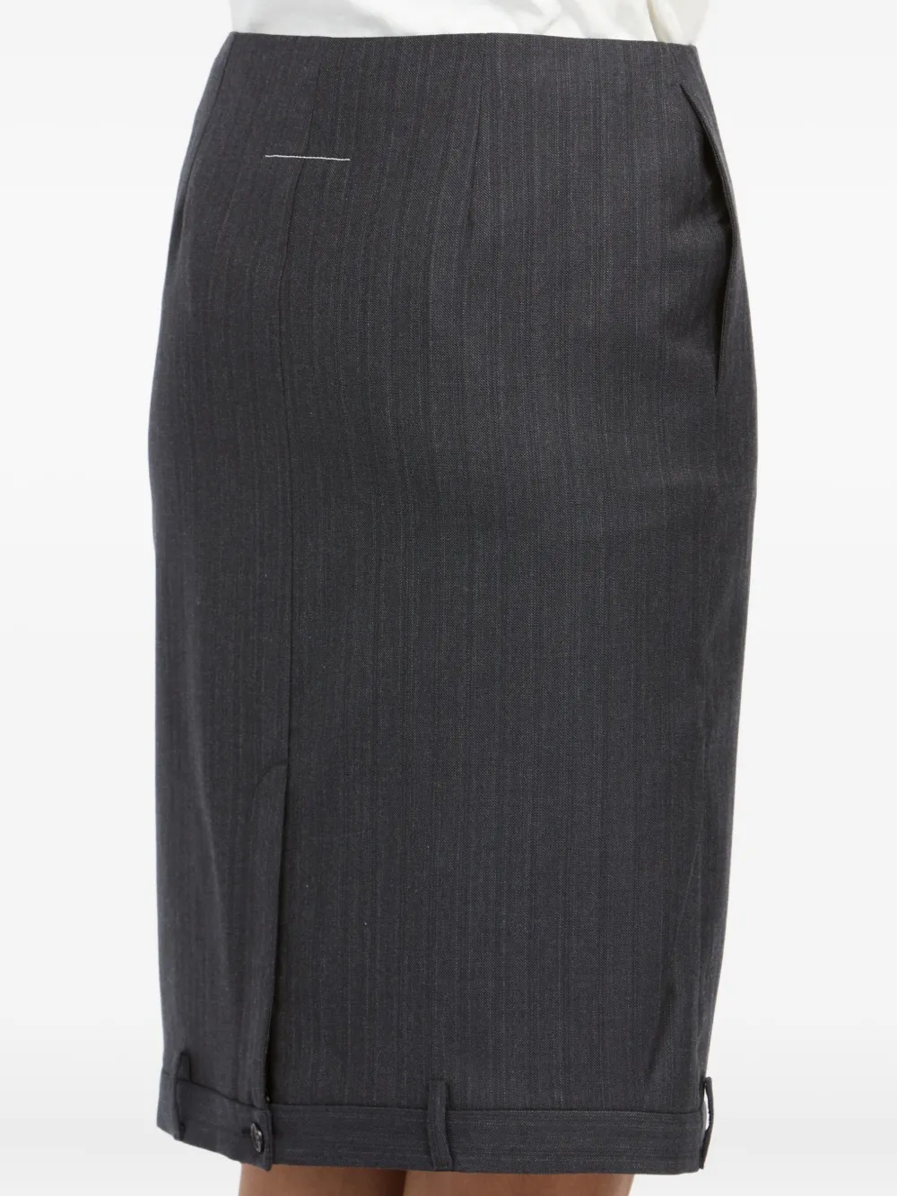 Pinstripe Pocket Midi Skirt