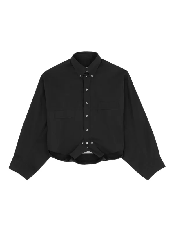 MM6 Maison Margiela Mirrored Cotton Poplin Shirt in Black