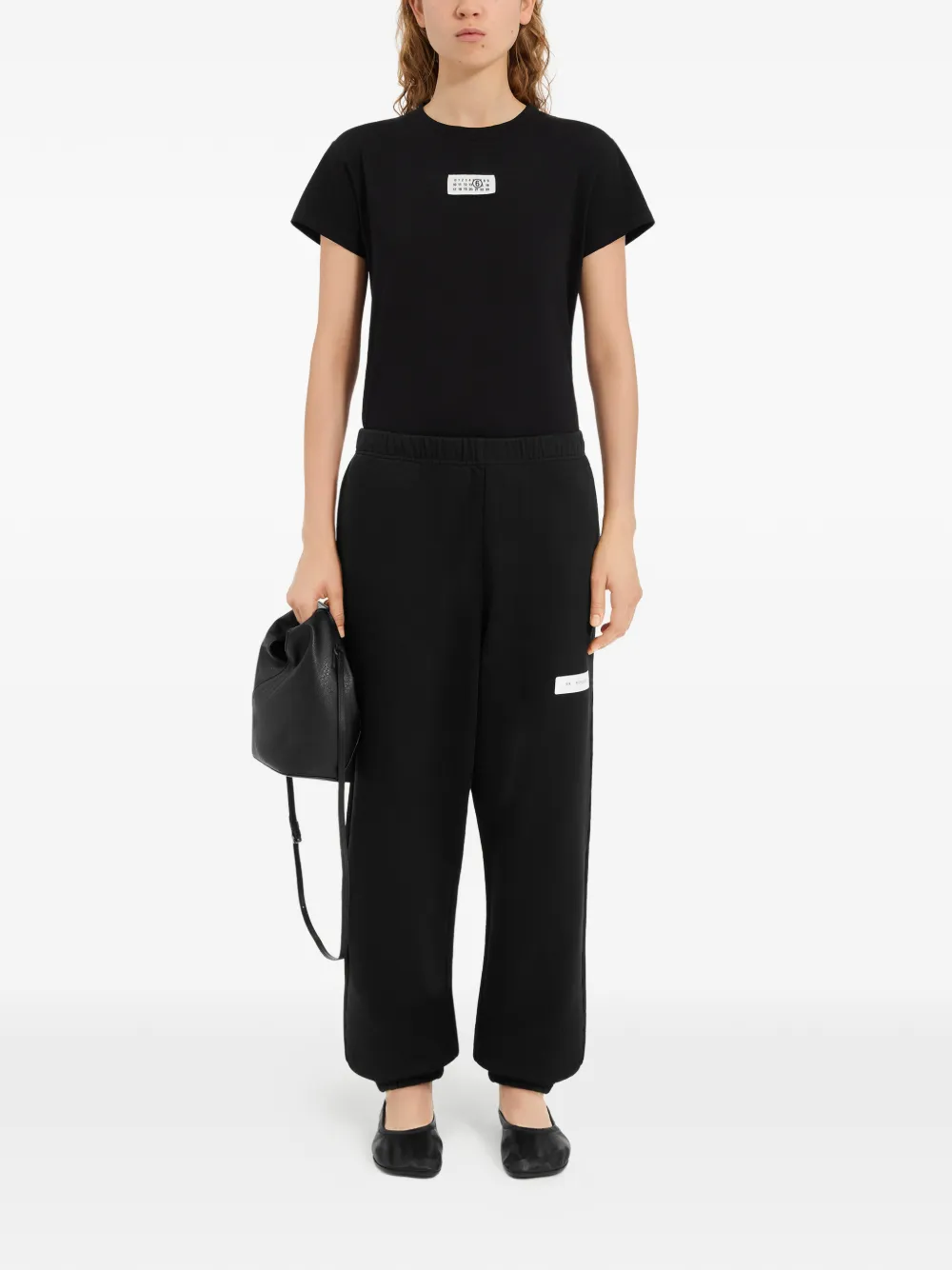 MM6 Maison Margiela label-detail track pants - Zwart