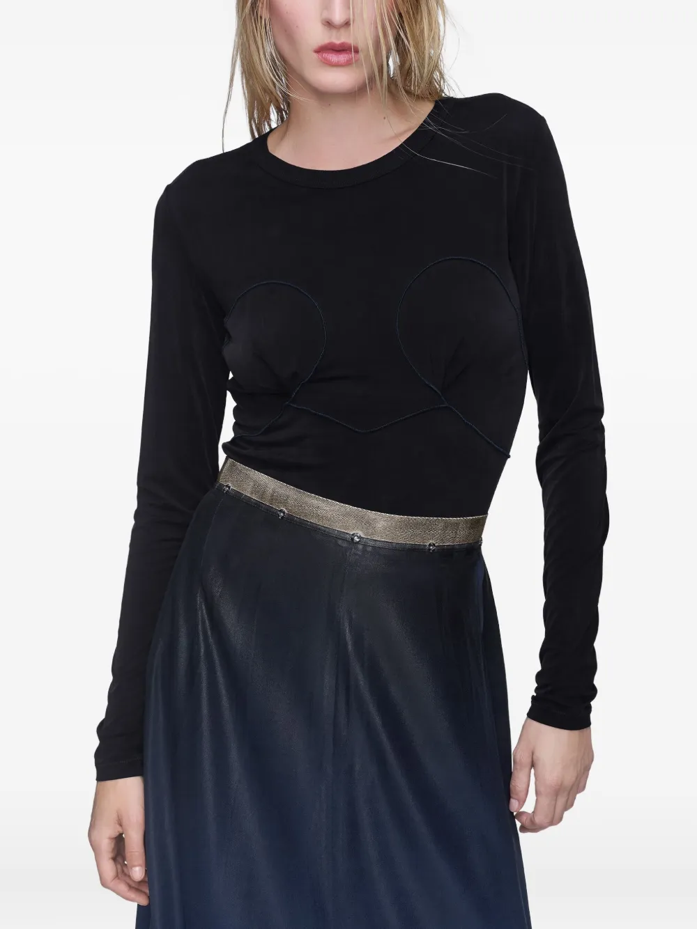 Maison Margiela Seam-detail T-shirt In Black