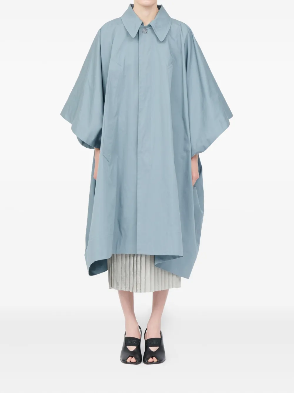  Mm6 Maison Margiela Collared Coat - Blue 