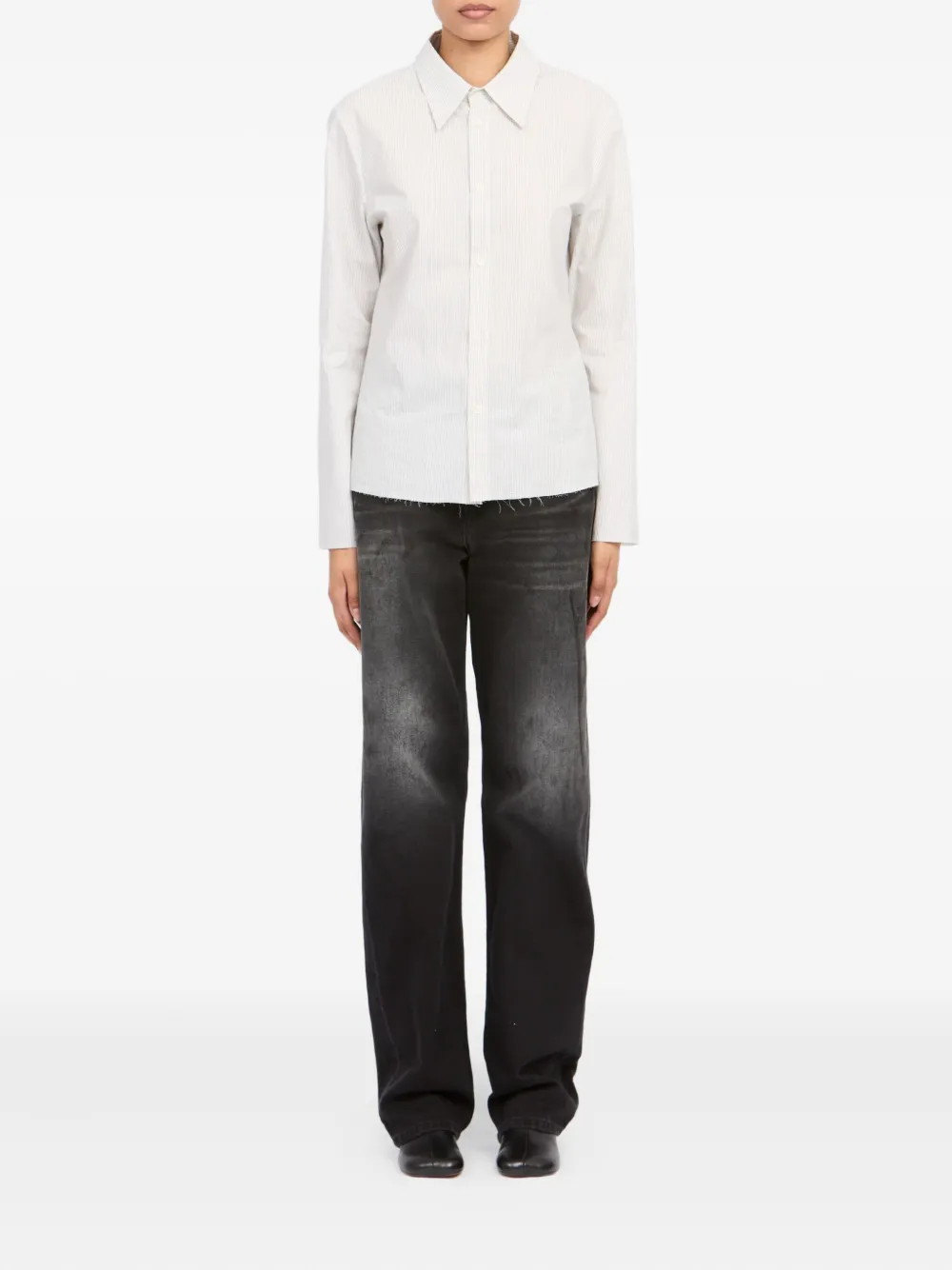 MM6 Maison Margiela Gestreept blouse met lange mouwen Wit