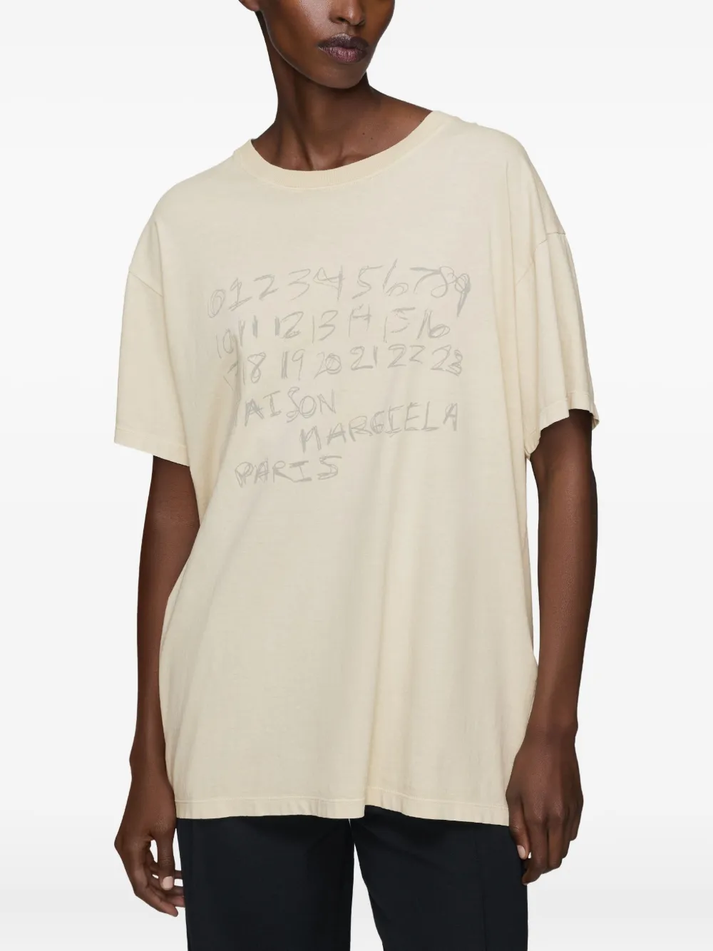 Maison Margiela Numeric Cotton T Shirt Graphic Print In Neutral