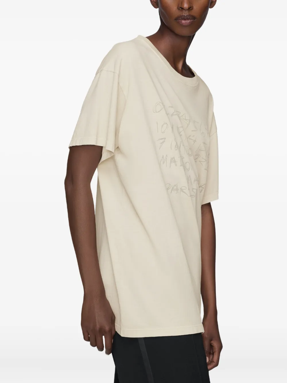 Maison Margiela Numeric Cotton T Shirt Graphic Print In Neutral
