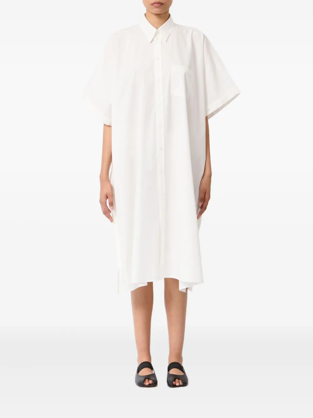 MM6 Maison Margiela Button-up midi-jurk Wit