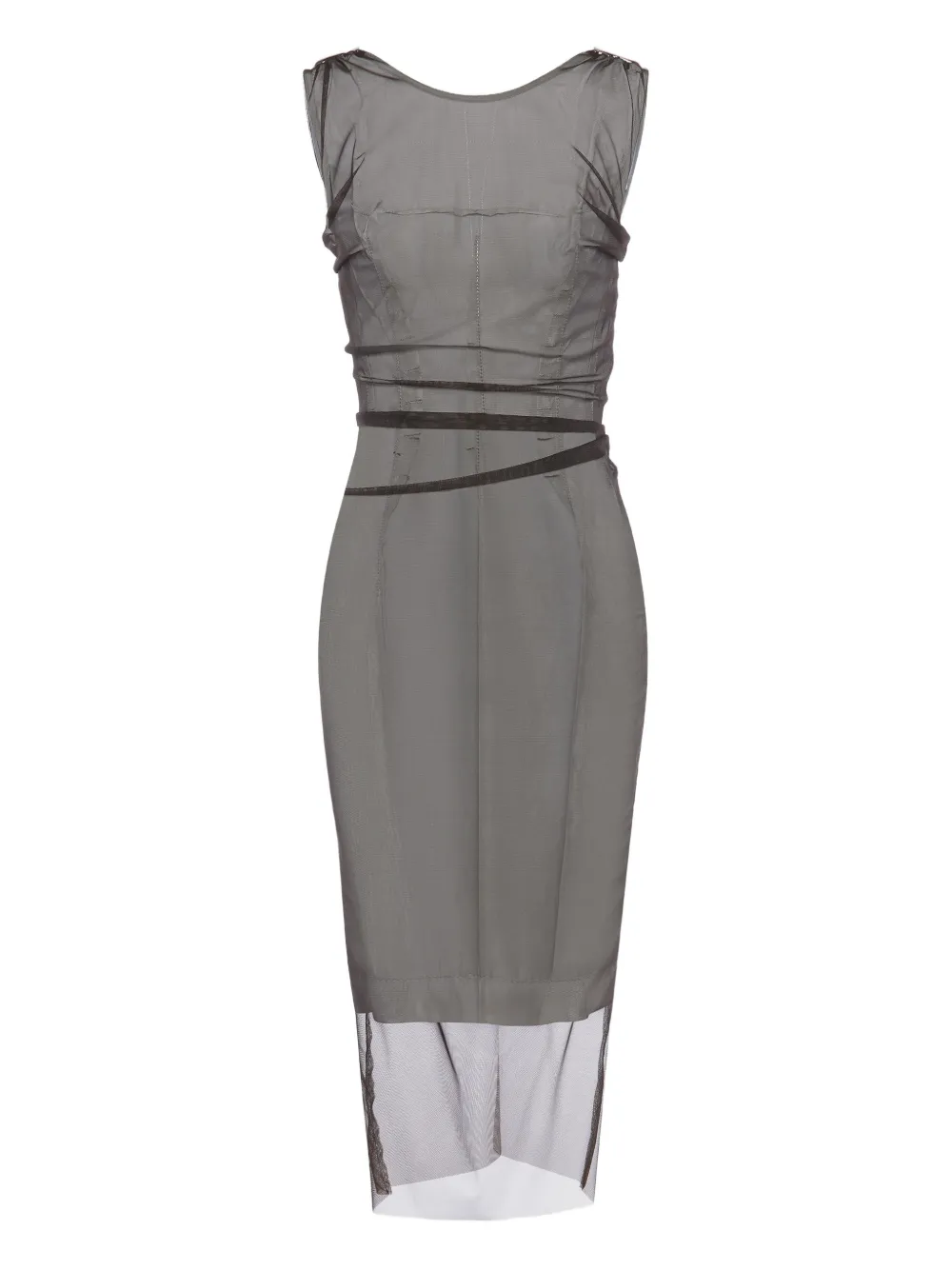Maison Margiela semi-sheer midi dress - Grey