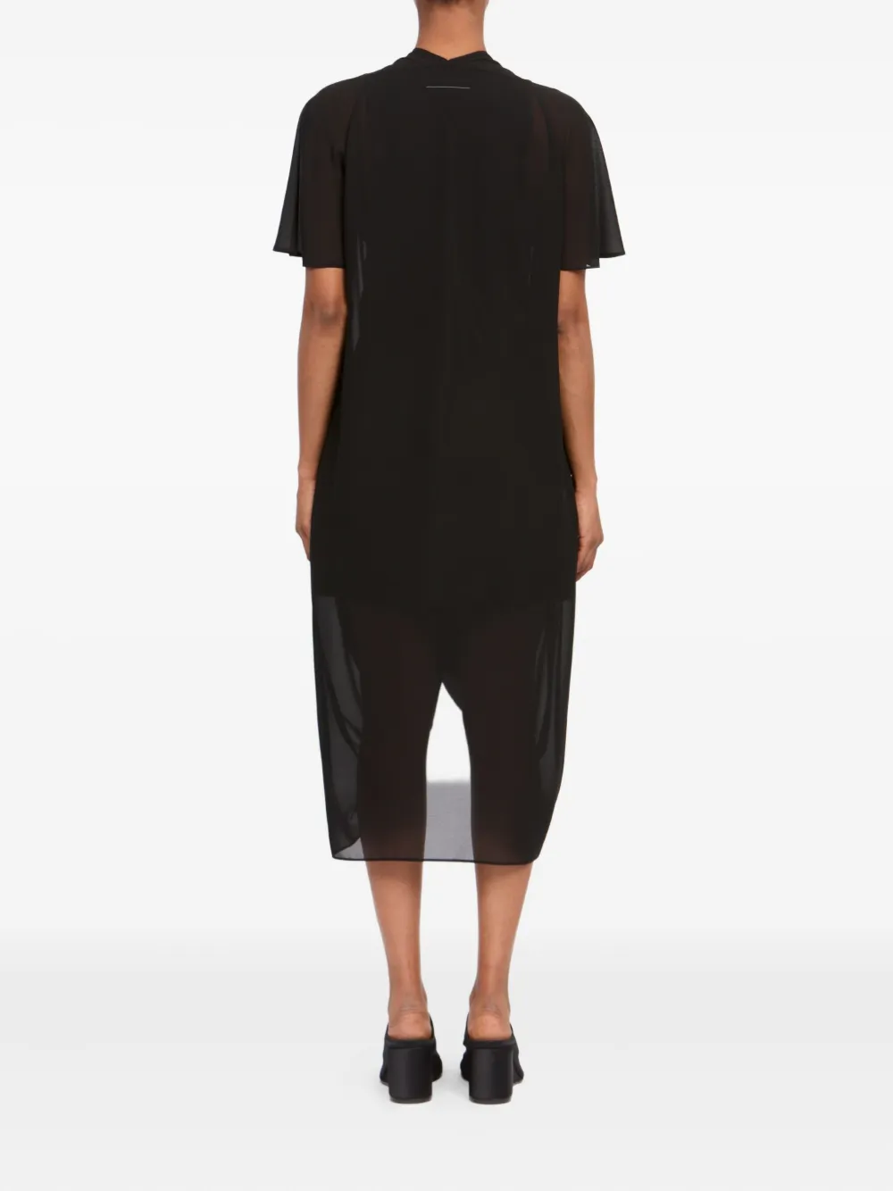 MM6 Maison Margiela Gedrapeerde midi-jurk Zwart