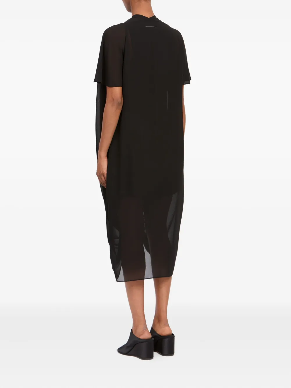 MM6 Maison Margiela Gedrapeerde midi-jurk Zwart
