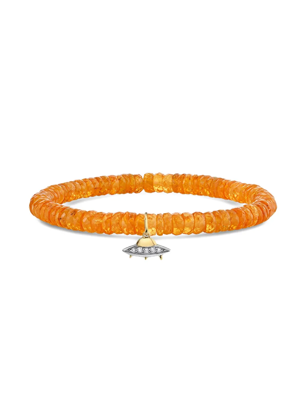 Sydney Evan 14k Yellow Gold Diamond Ufo Bracelet In Brown