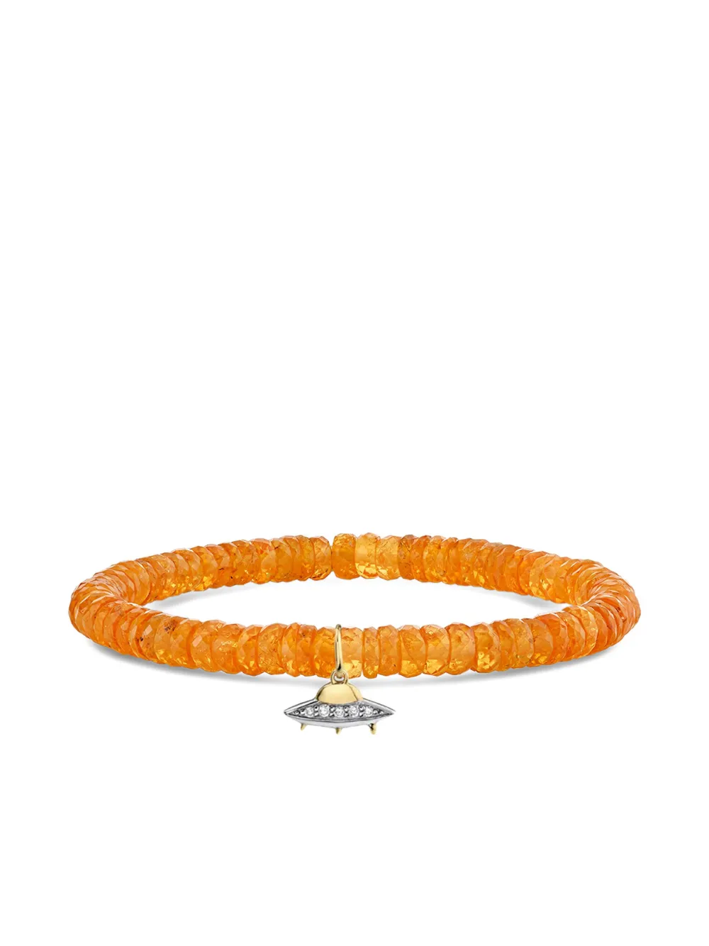 Sydney Evan 14k Yellow Gold Diamond Ufo Bracelet In Brown
