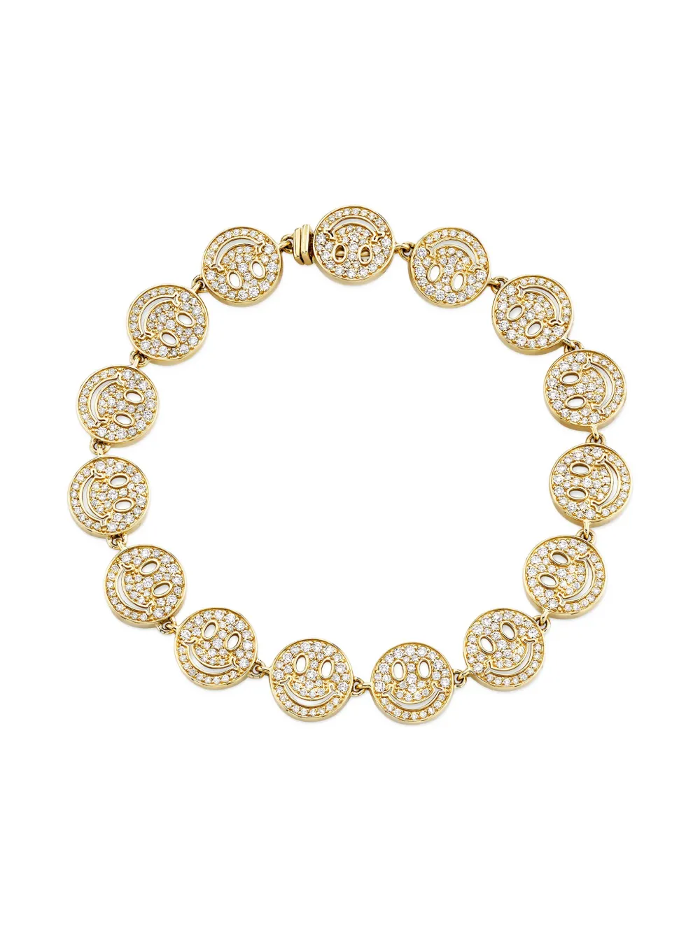Sydney Evan 18k Yellow Gold Diamond Smiley Bracelet