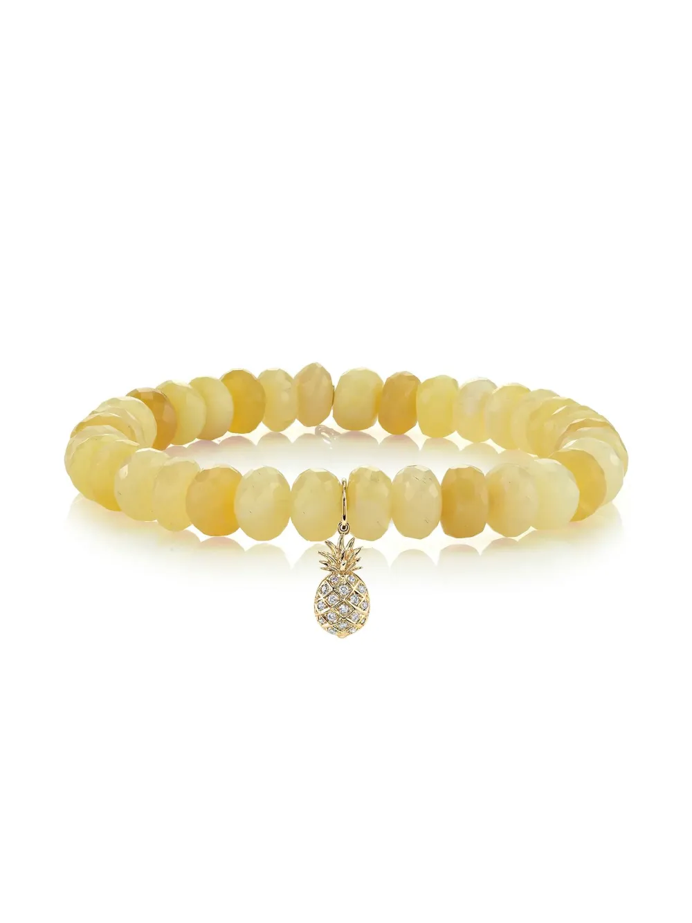 Sydney Evan 18k Yellow Gold Diamond Pineapple Bracelet In Yellow
