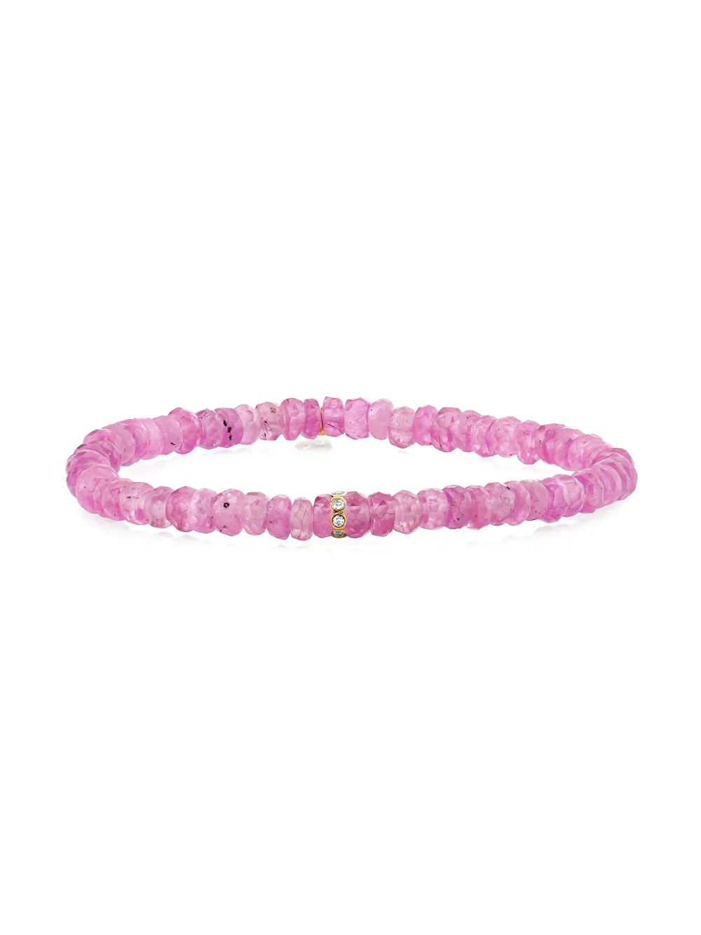 Sydney Evan 14k Yellow Gold Diamond Pink Bracelet In Pink