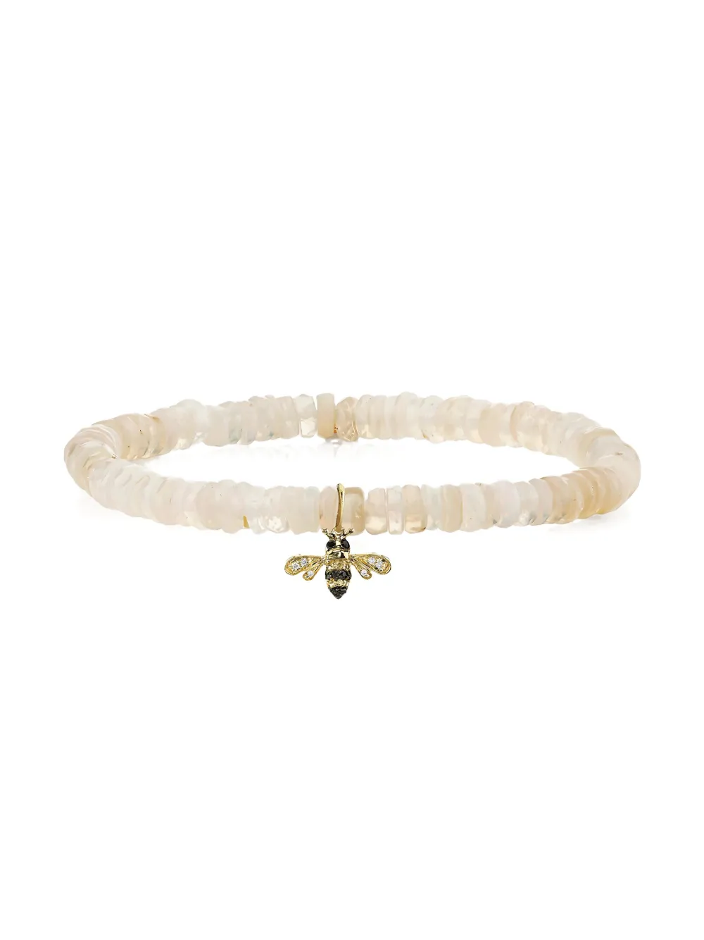 Sydney Evan 14k Yellow Gold Diamond Bee Bracelet In Brown