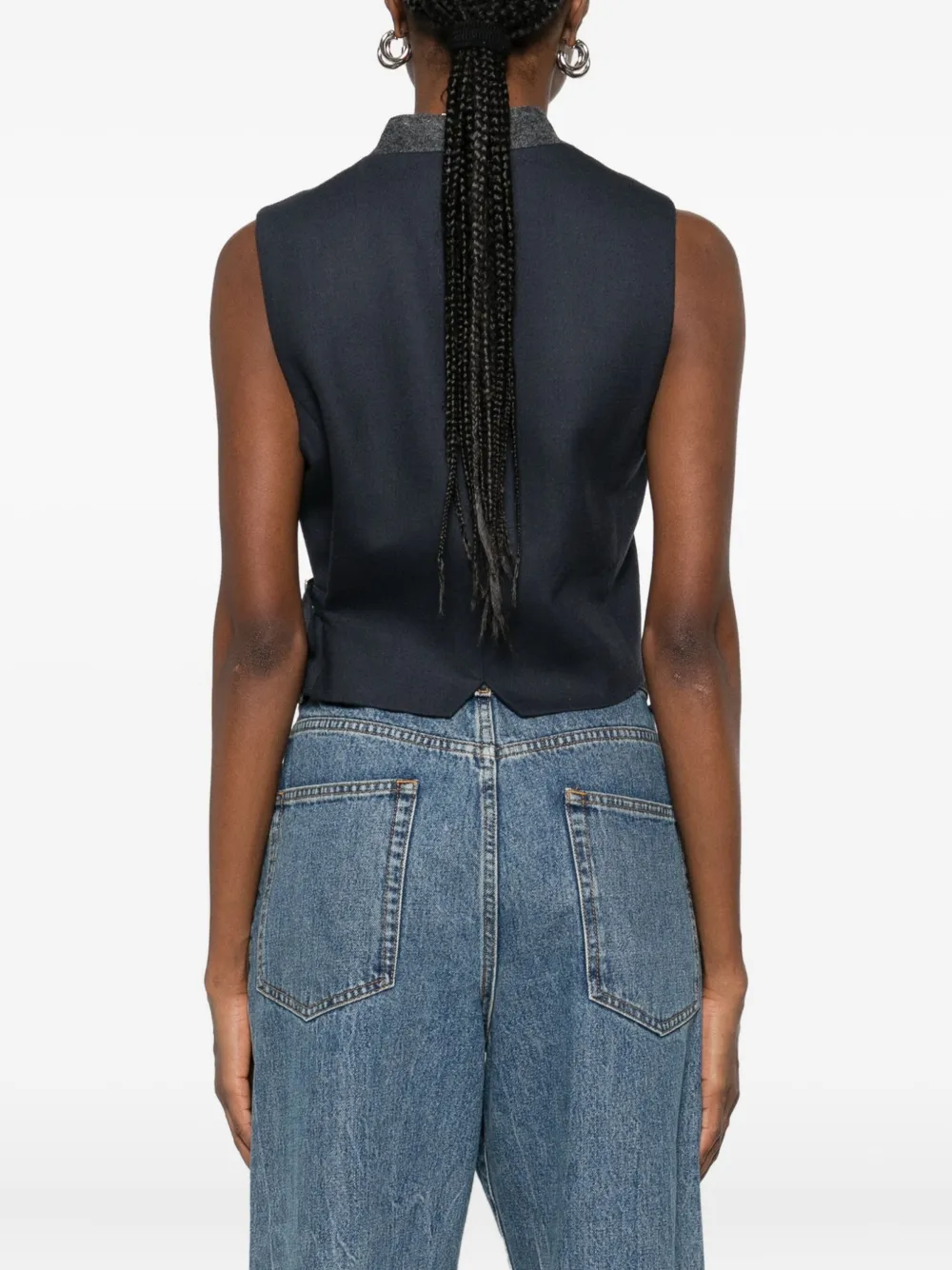 Semicouture Buckle-detail Waistcoat In Gray