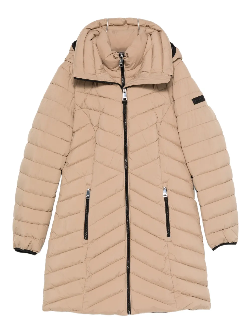 Dkny Quilted Hooded Parka In Brown