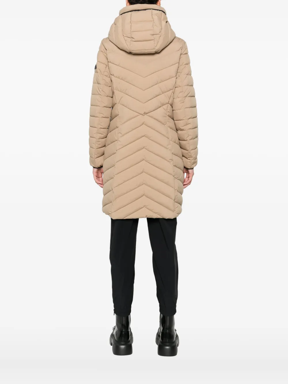 Dkny Quilted Hooded Parka In Brown