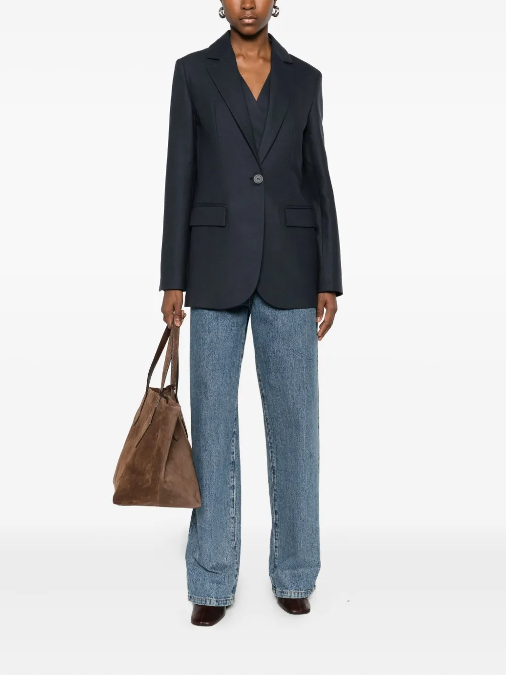 Semicouture Single-breasted Blazer In Blue