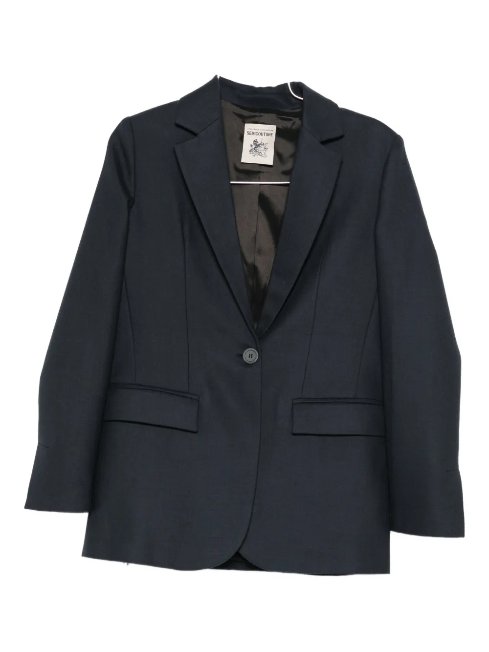 Semicouture Single-breasted Blazer In Blue