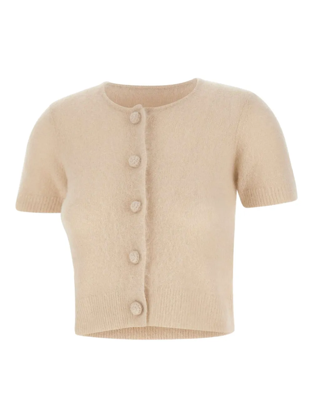 The Garment Buttoned Short-sleeve Roma Mini Knitwear In Neutral