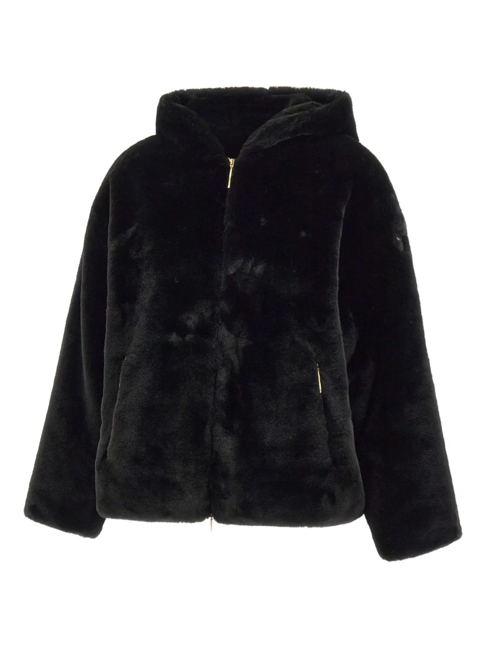 Tatras hooded faux fur coat | Black | Image 1