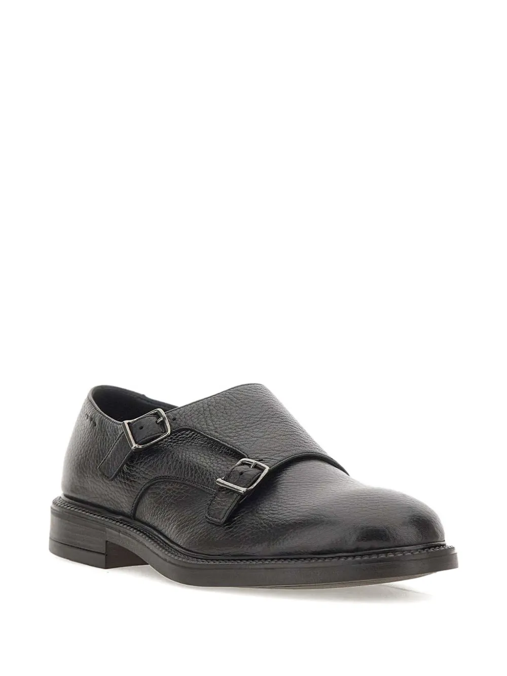 Alexander Hotto Montana buckle-leather monk shoes - Zwart
