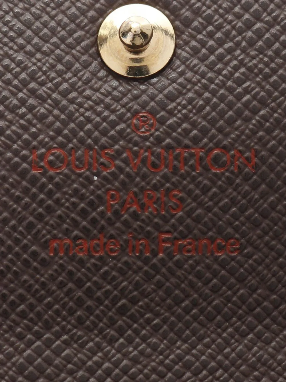Pre-owned Louis Vuitton 2007 Damier Ebene Porte Monnaie Plat Coin Pouch In Brown