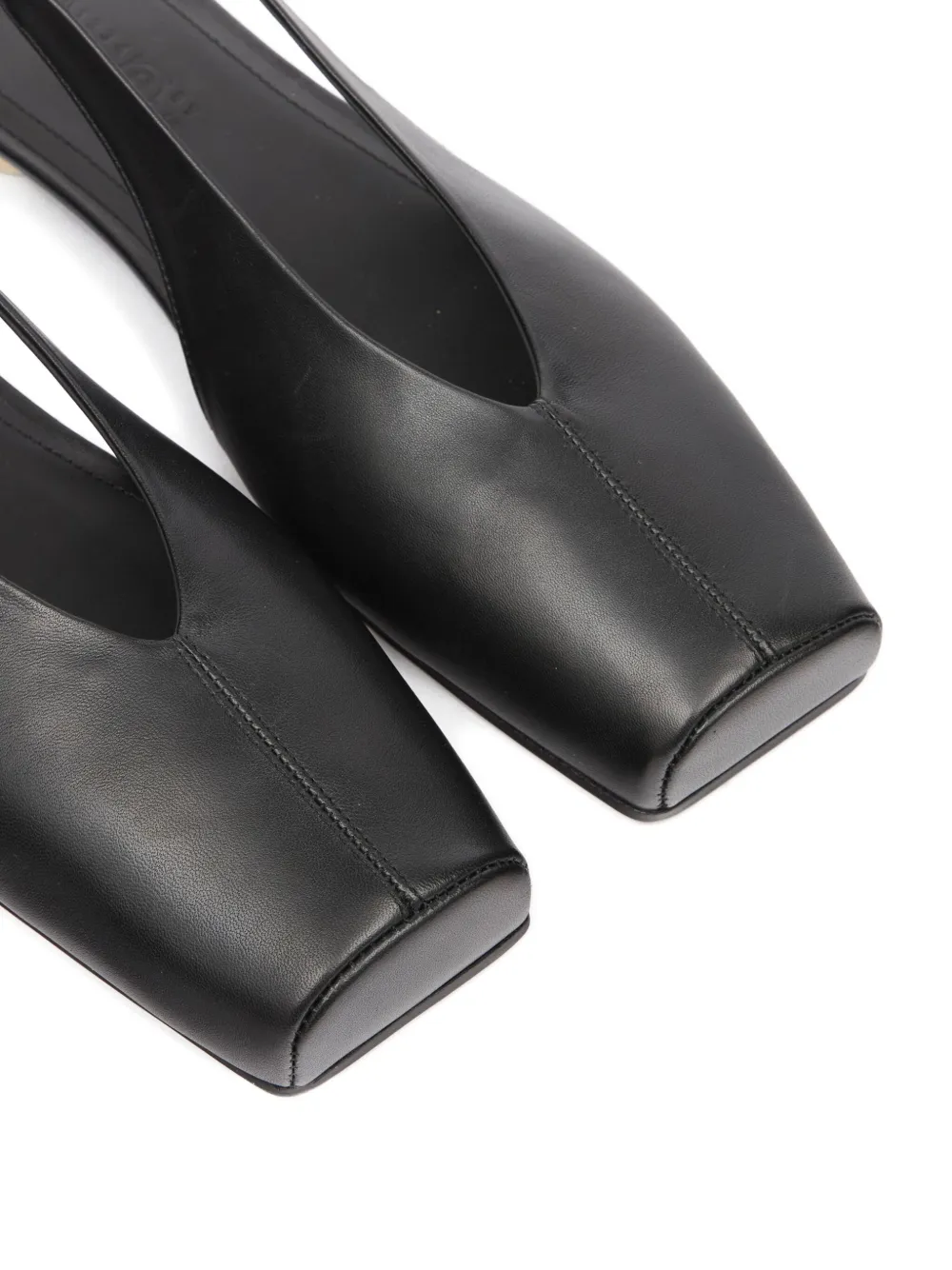 MM6 Maison Margiela Platte slingback pumps met vierkante neus Zwart