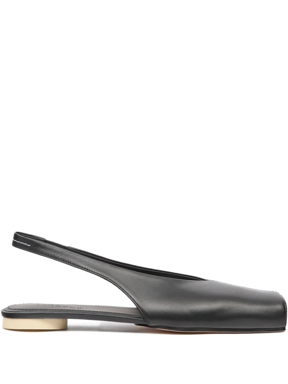 MM6 Maison Margiela Platte slingback pumps met vierkante neus Zwart
