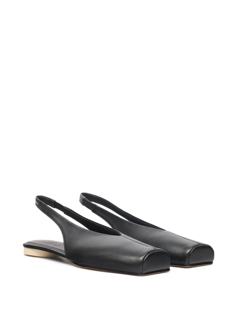 MM6 Maison Margiela Platte slingback pumps met vierkante neus Zwart