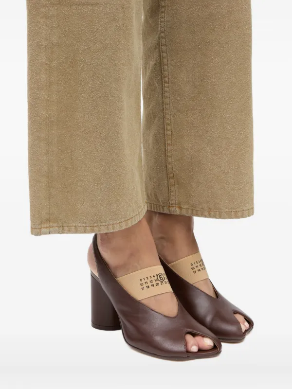 MM6 Maison Margiela オープントゥ サンダル | ブラウン | FARFETCH JP