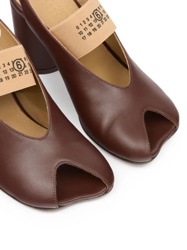 MM6 Maison Margiela オープントゥ サンダル | ブラウン | FARFETCH JP