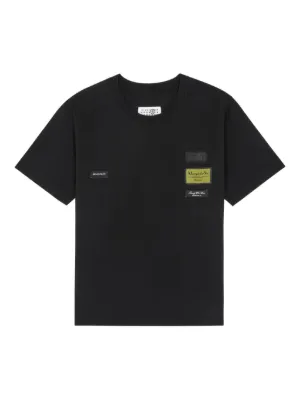 Balenciaga logo-embroidered sleeve-patch t-shirt | Black | FARFETCH CA