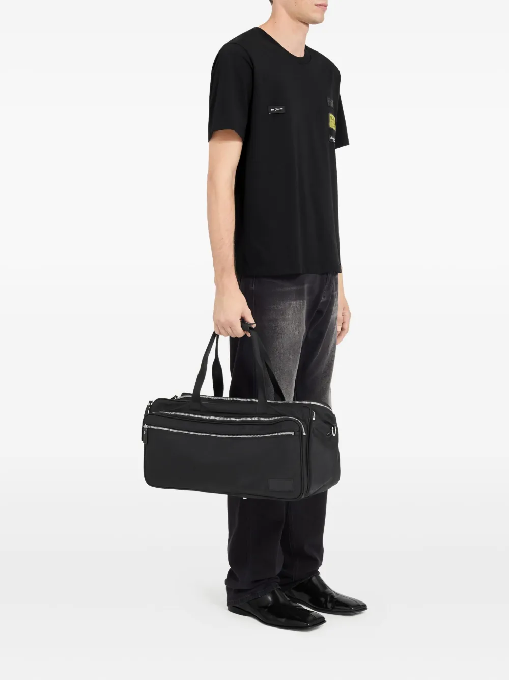 MM6 Maison Margiela T-shirt met ronde hals en patchdetail Zwart